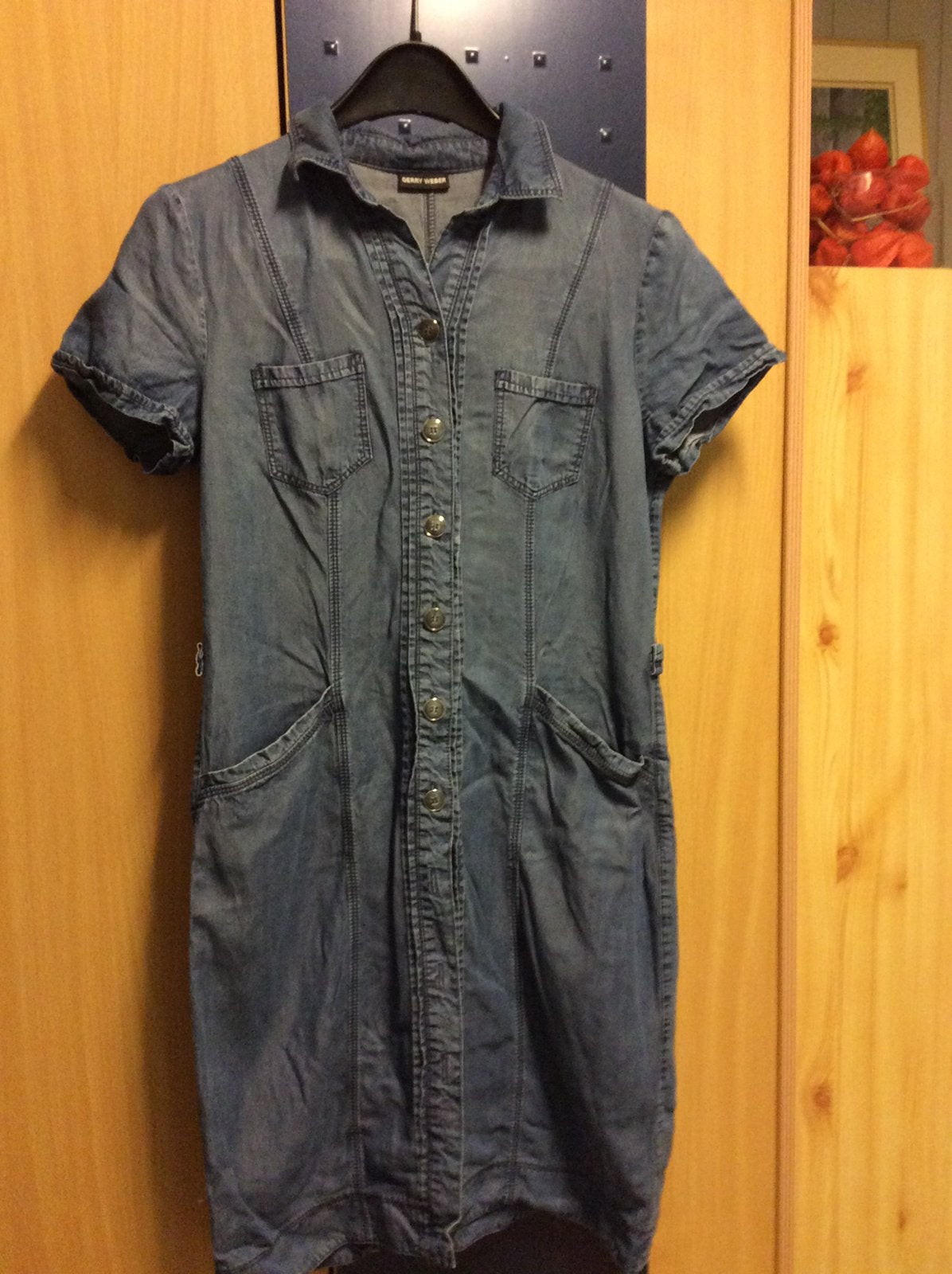 Gerry Weber, lyocel jeans zomerjurk, luchtig, mt 38, k- mouw, Ophalen of Verzenden, Zo goed als nieuw, Maat 38/40 (M), Blauw