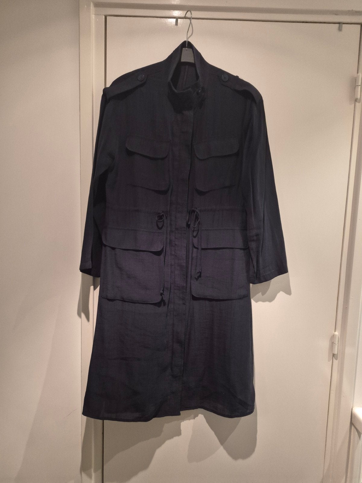 Nieuwe marineblauwe lange jas/blouse van Zara, maat M, Maat 38/40 (M), Blauw, Zara, Nieuw