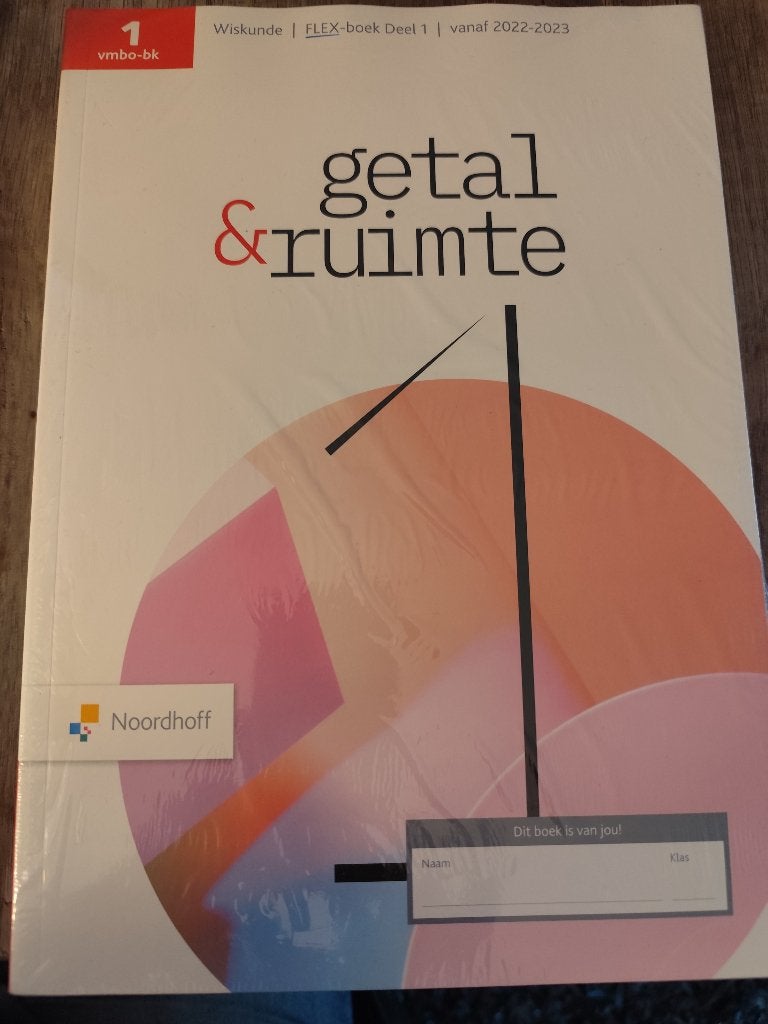 Wiskunde flex-boek deel 1&2 getal&ruimte 1 Vmbo-bk, Ophalen of Verzenden, Nieuw, VMBO, Noordhoff Uitgevers