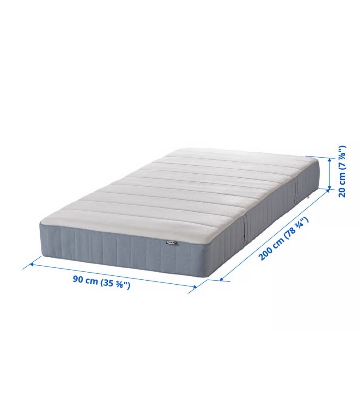 IKEA VESTERÖY pocketveringmatras 90x200 middelhard, Ophalen, Gebruikt, 90 cm, Eenpersoons