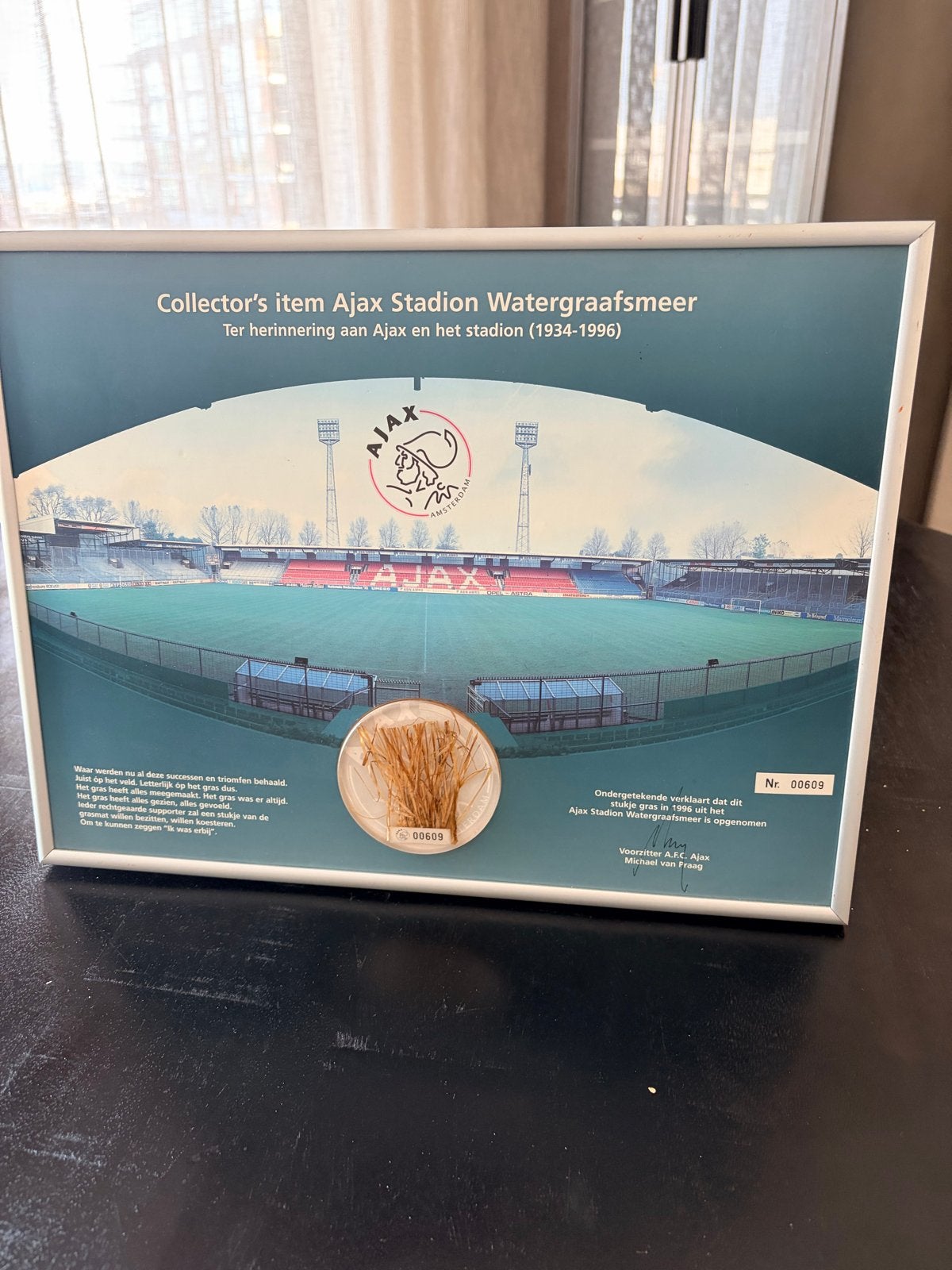 Ajax gras uit De Meer - Collector's item met certificaat, Verzamelen, Sportartikelen en Voetbal, Ophalen, Gebruikt, Ajax, Overige typen