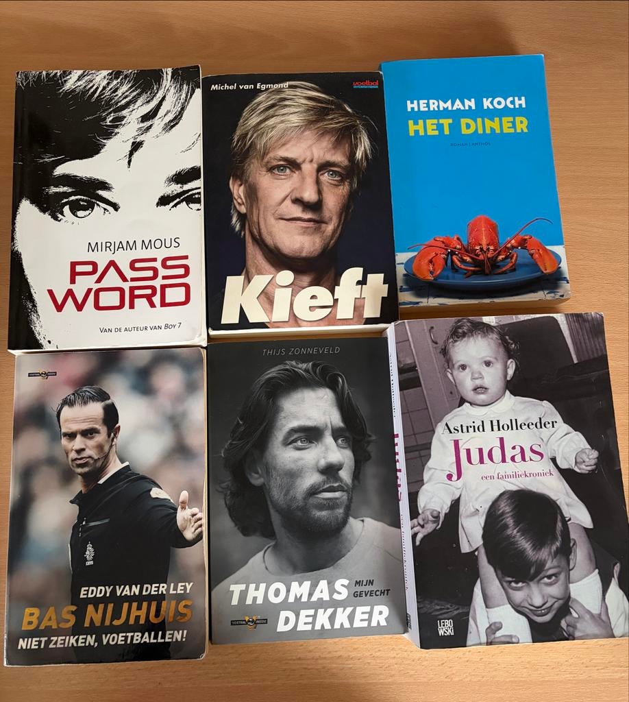 Boekenpakket: 6 diverse boeken, waaronder biografieën, Ophalen of Verzenden, Gelezen, Sport