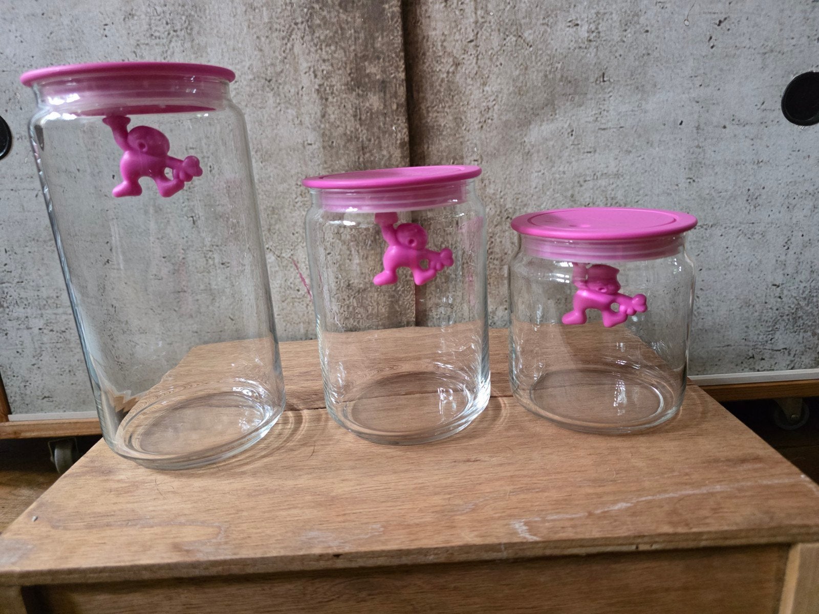 allessi voorraadpotten, Huis en Inrichting, Ophalen, Zo goed als nieuw, Roze, Glas