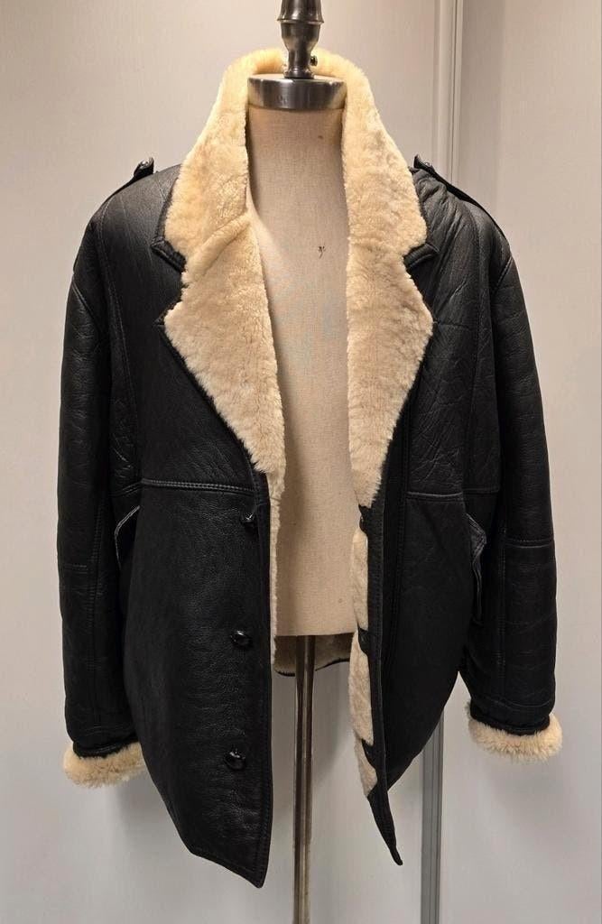 Heren lammy coat - maat 52 / L - lamsleer en lamsvacht, Ophalen of Verzenden, Zo goed als nieuw, Maat 52/54 (L), Zwart