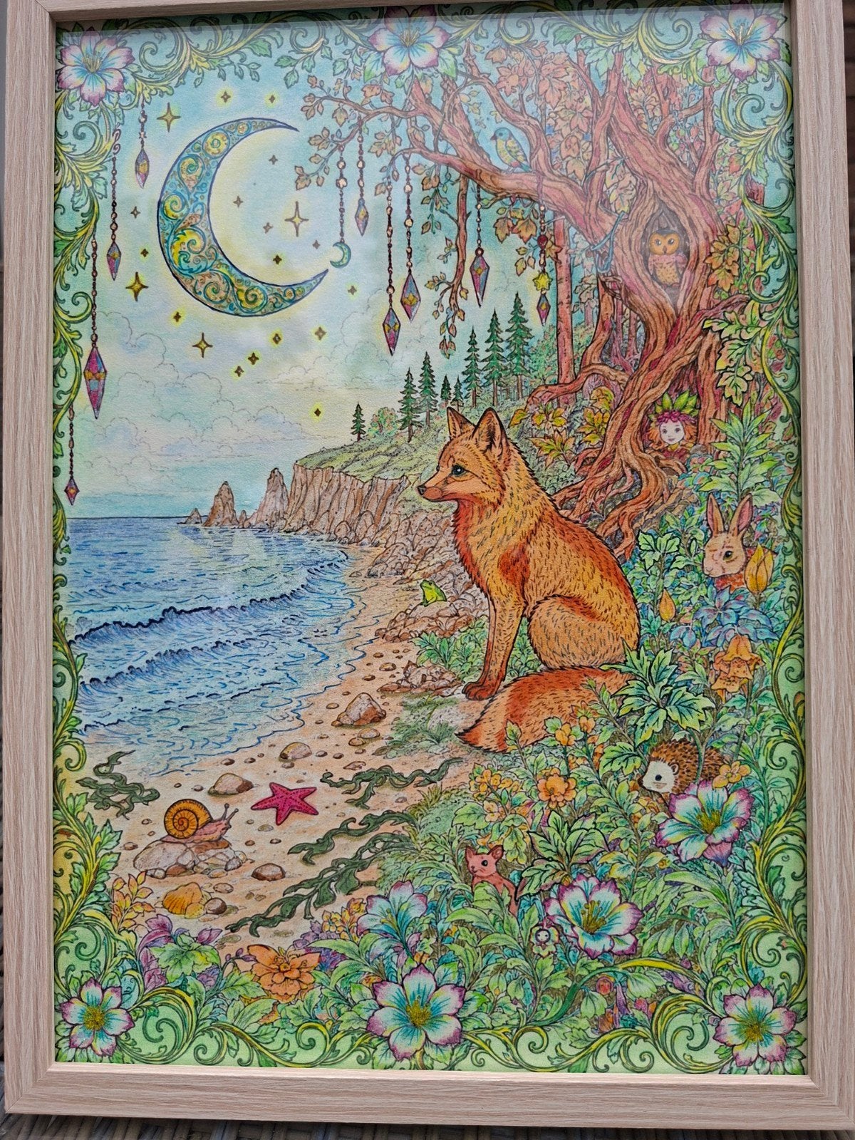Uniek handmatig ingekleurd fantasy kunstwerk, Ophalen of Verzenden