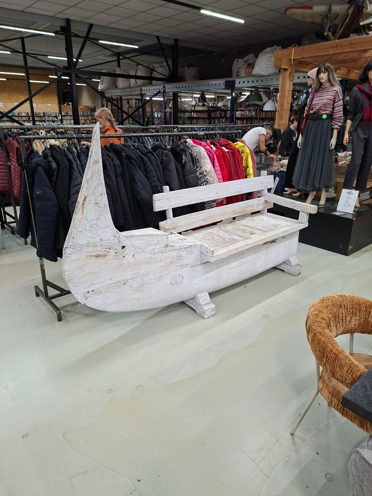 Unieke houten zitbank - Vintage stijl, Gebruikt, Vintage, Rustiek, Onbekend, Driepersoons