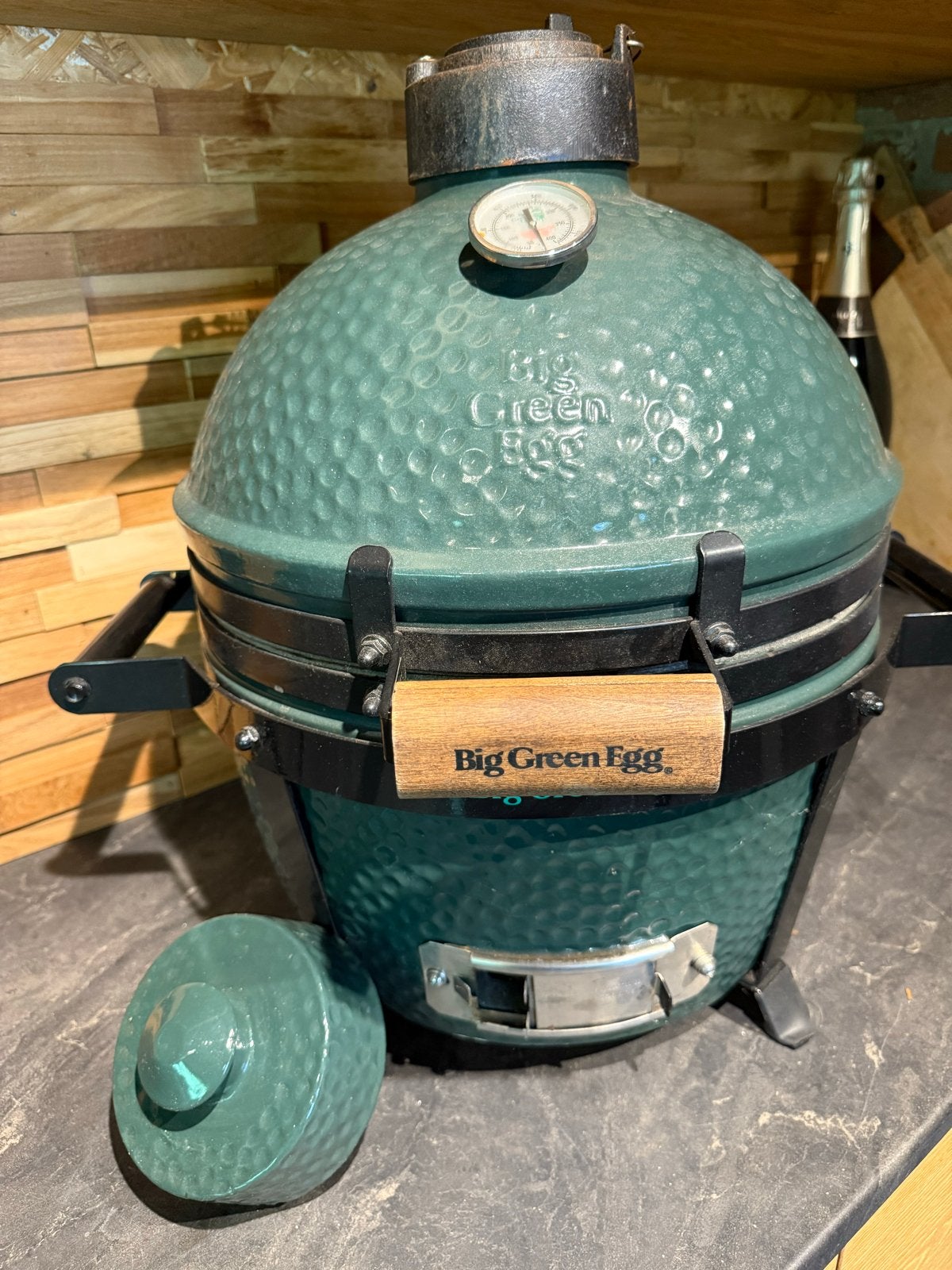 Big Green Egg MiniMax met accessoires en hoes, Ophalen, Gebruikt