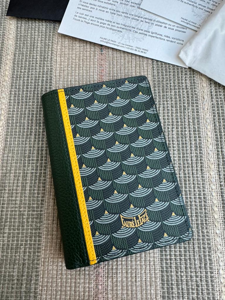 Faure Le Page Etendard 8cc Canvas Leather Card Holder Wallet, Ophalen of Verzenden, Nieuw, Groen, Leer