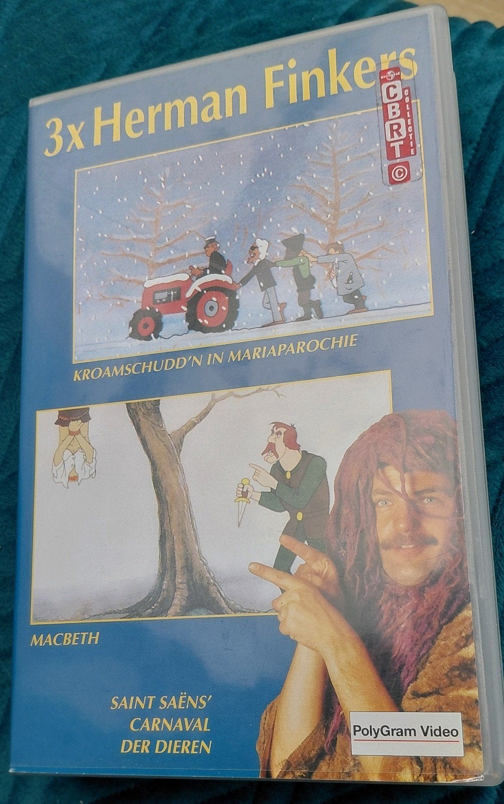 Herman Finkers videoband 3x - Komedie, kerstverhaal twents, Gebruikt, Alle leeftijden, Komedie, VHS