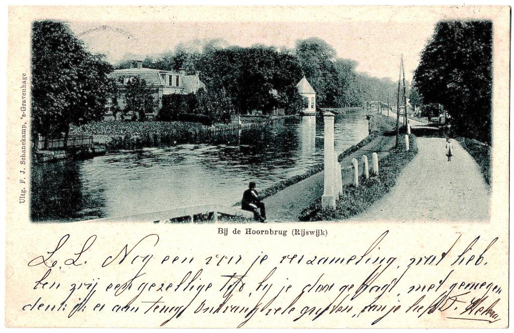Rijswijk ZH 63, Vlietweg bij de Hoornbrug, gelopen 1900, Verzenden, Voor 1920, Gelopen, Zuid-Holland