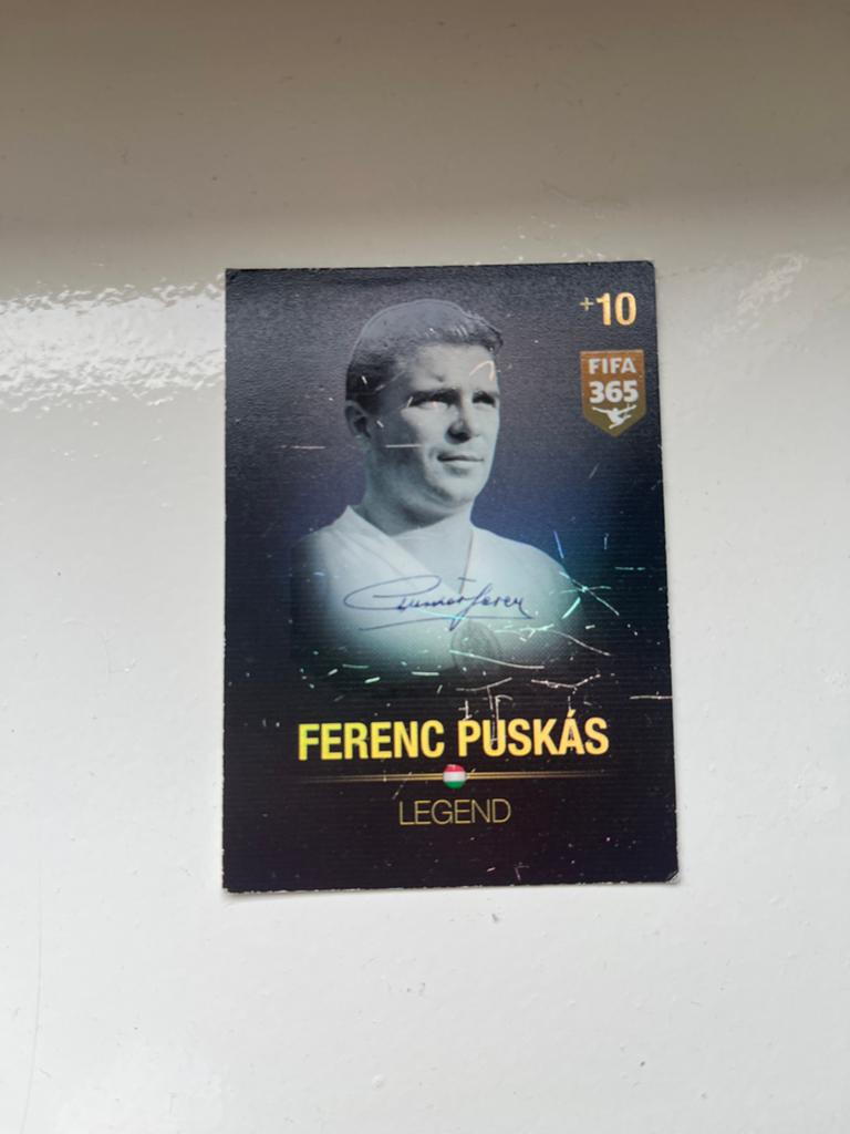 Ferenc Puskás FIFA 365 Legend kaart met handtekening, Ophalen of Verzenden, Zo goed als nieuw, Buitenlandse clubs, Spelerskaart