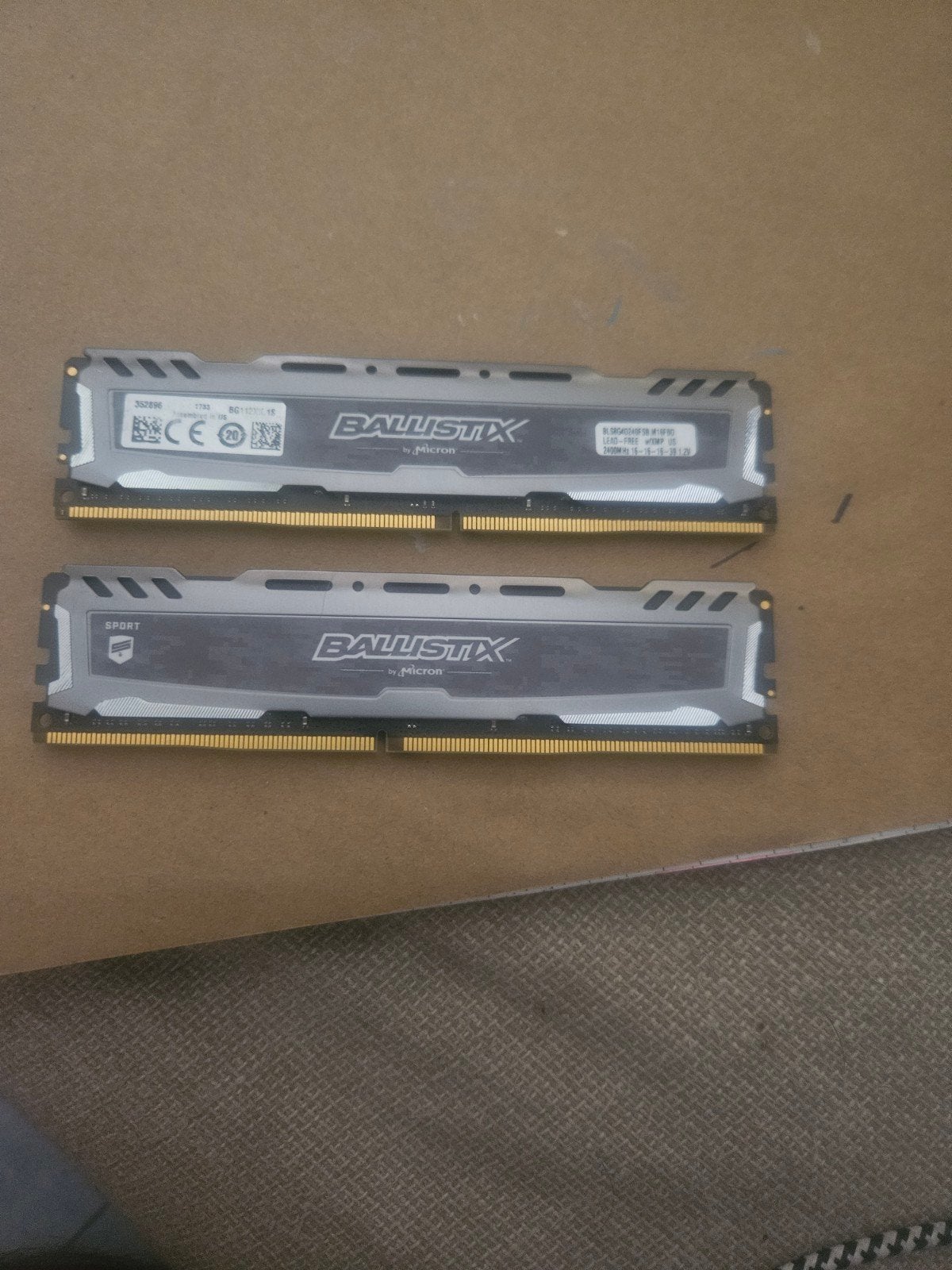 Ballistix sport 16g ram geheugen., Computers en Software, RAM geheugen, Ophalen, DDR4, Zo goed als nieuw, Desktop