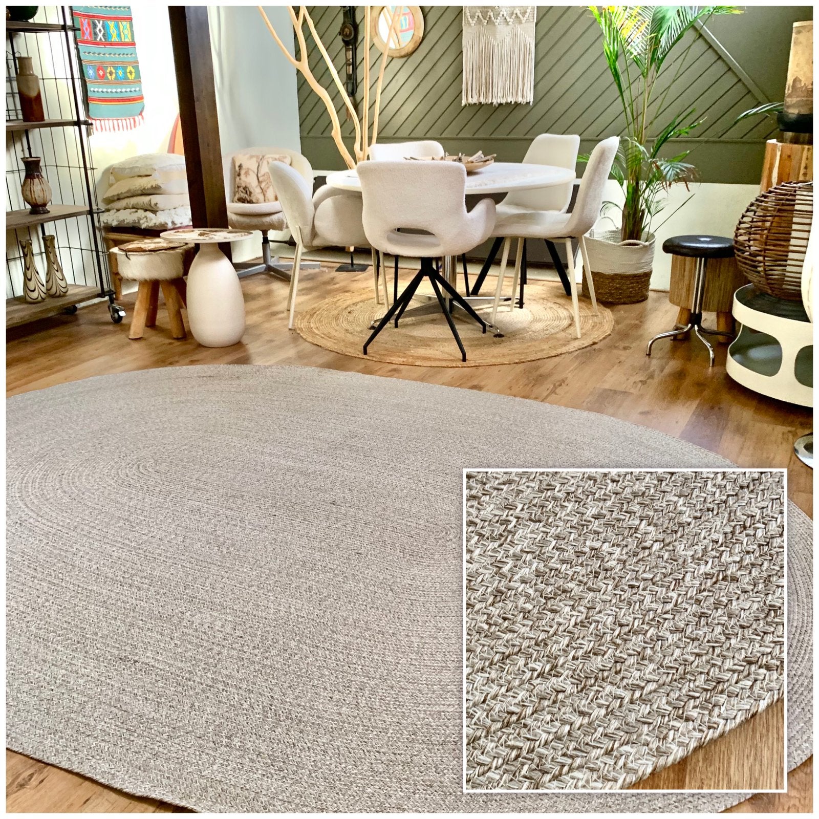 Beige ovaal - Japandi   xl vloerkleed 300x200 - fotoshoot, Ophalen, Beige, 200 cm of meer, Zo goed als nieuw