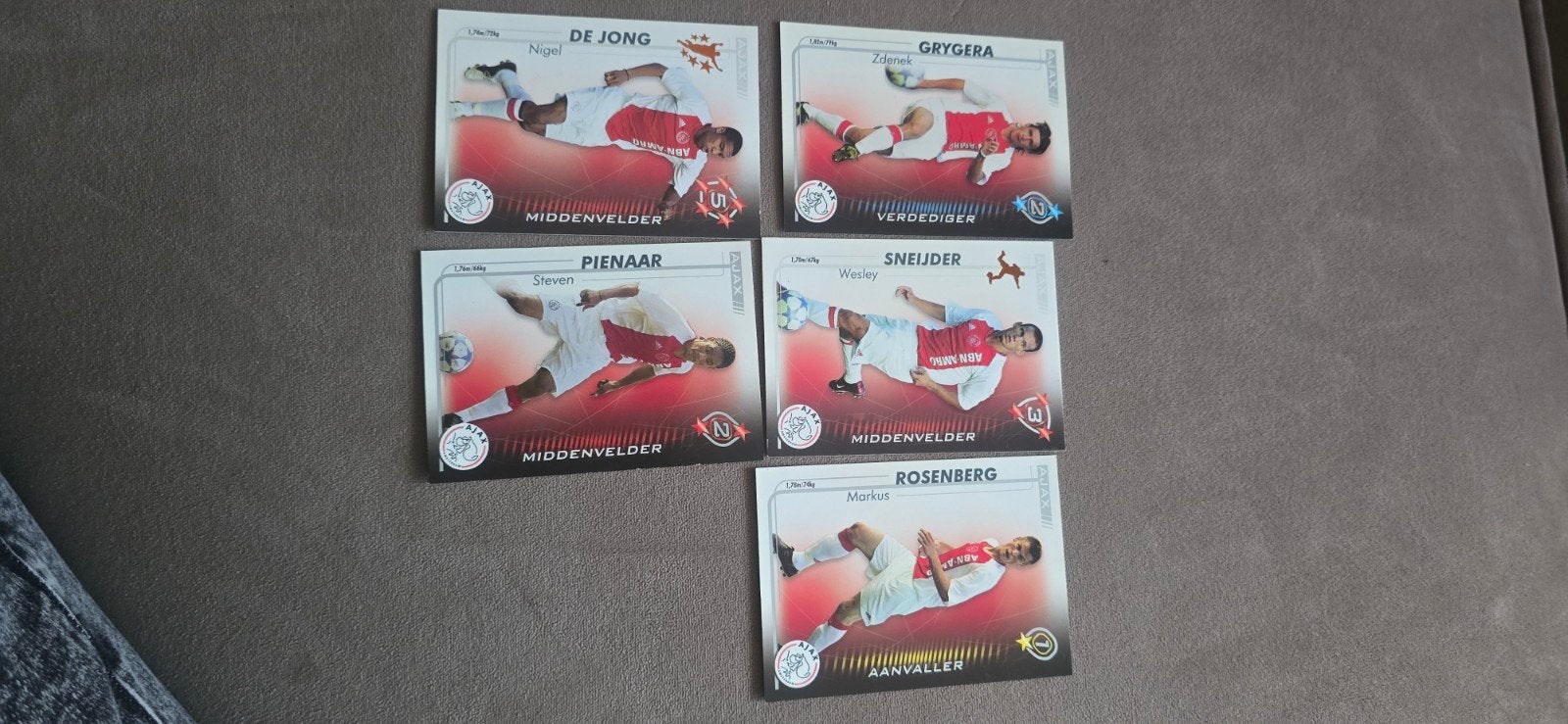 Voetbalplaatjes - De Jong, Grygera, Pienaar, Sneijder, R, Verzamelen, Sportartikelen en Voetbal, Ophalen of Verzenden, Gebruikt