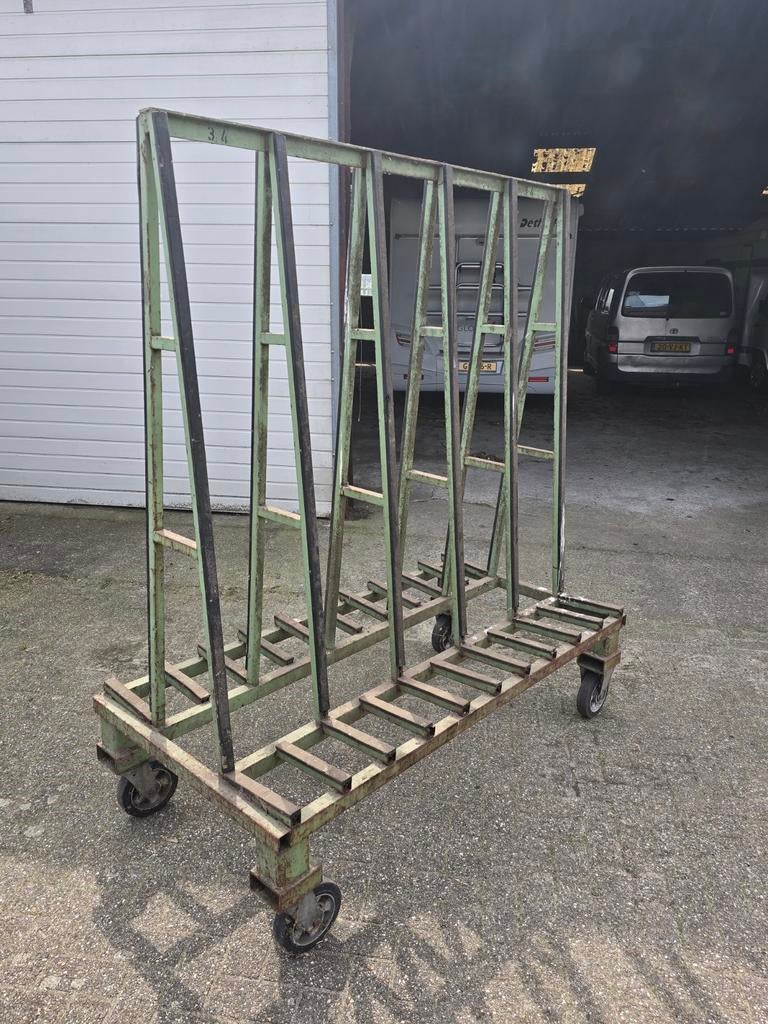Glaskar of platen kar, 170 breed x 200 cm hoog 100 cm breed, 100 liter of meer, Ophalen, Transportkar