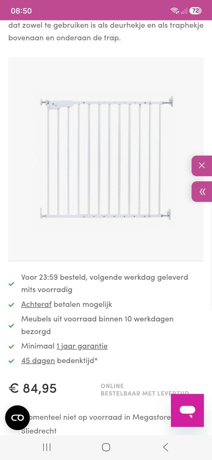 Traphekjes Childhome (Goed Stevig!)

Bent u opzoek naar goed, Ophalen, Metaal of IJzer, Minder dan 100 cm, Klemhekje