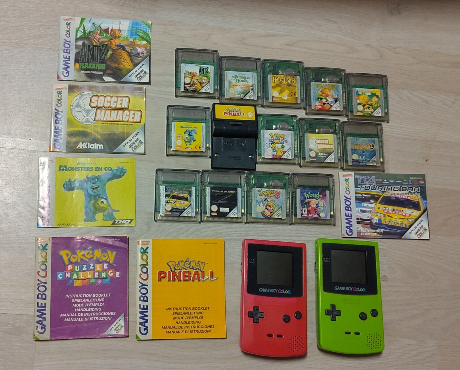 2x Game Boy Color consoles + games en handleidingen pokemon, Ophalen of Verzenden, Zo goed als nieuw