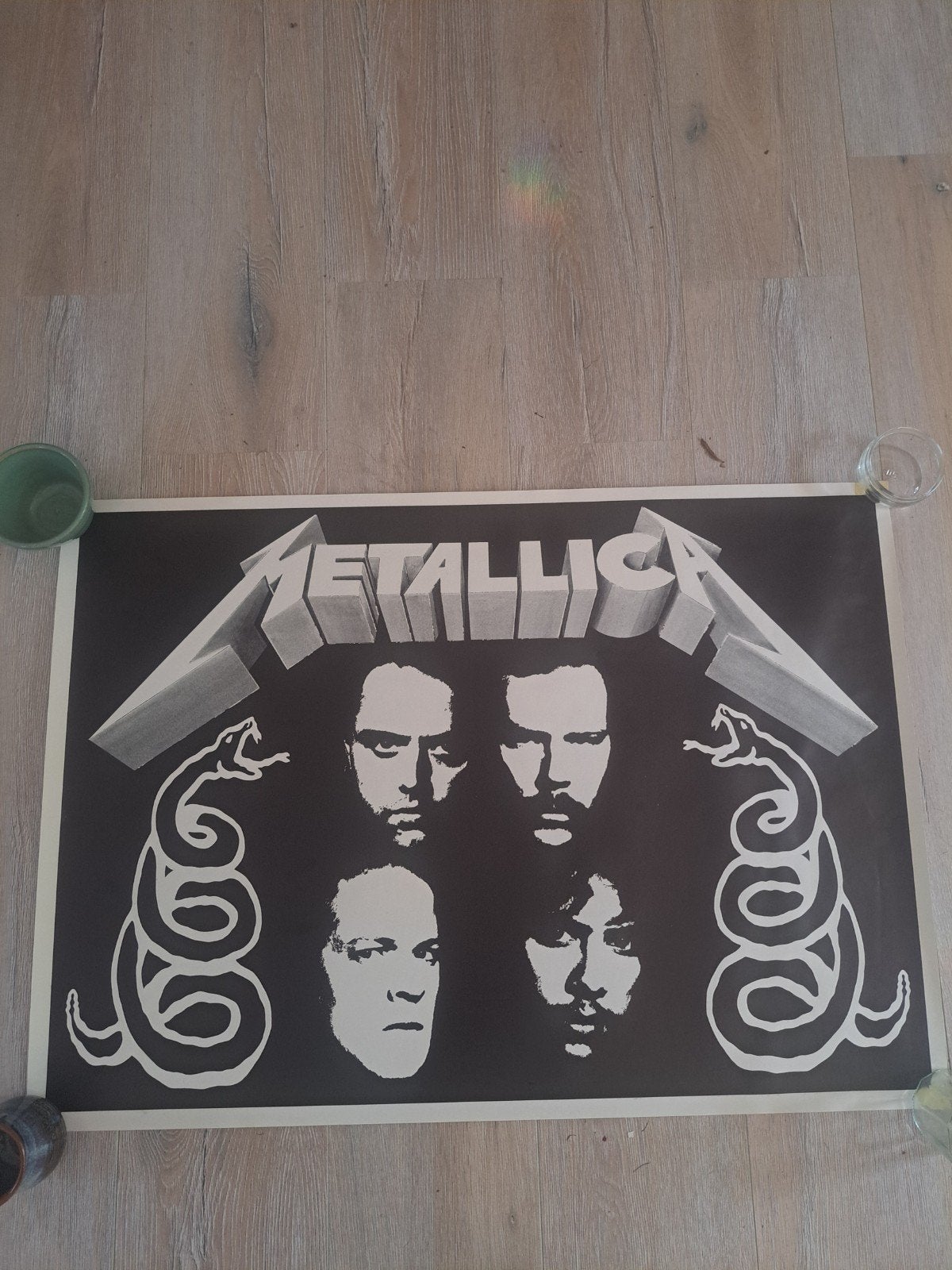 Metallica 'Black Album' Poster - Vintage Muziekposter, Gebruikt, Rechthoekig Liggend, Ophalen of Verzenden, A1 t/m A3