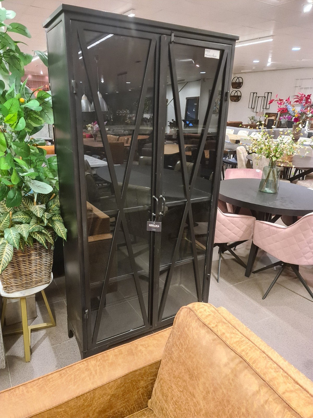 nieuwe mokana industriële kast 190x95x36cm mtaal glas €495, Ophalen, Zwart, ., Nieuw