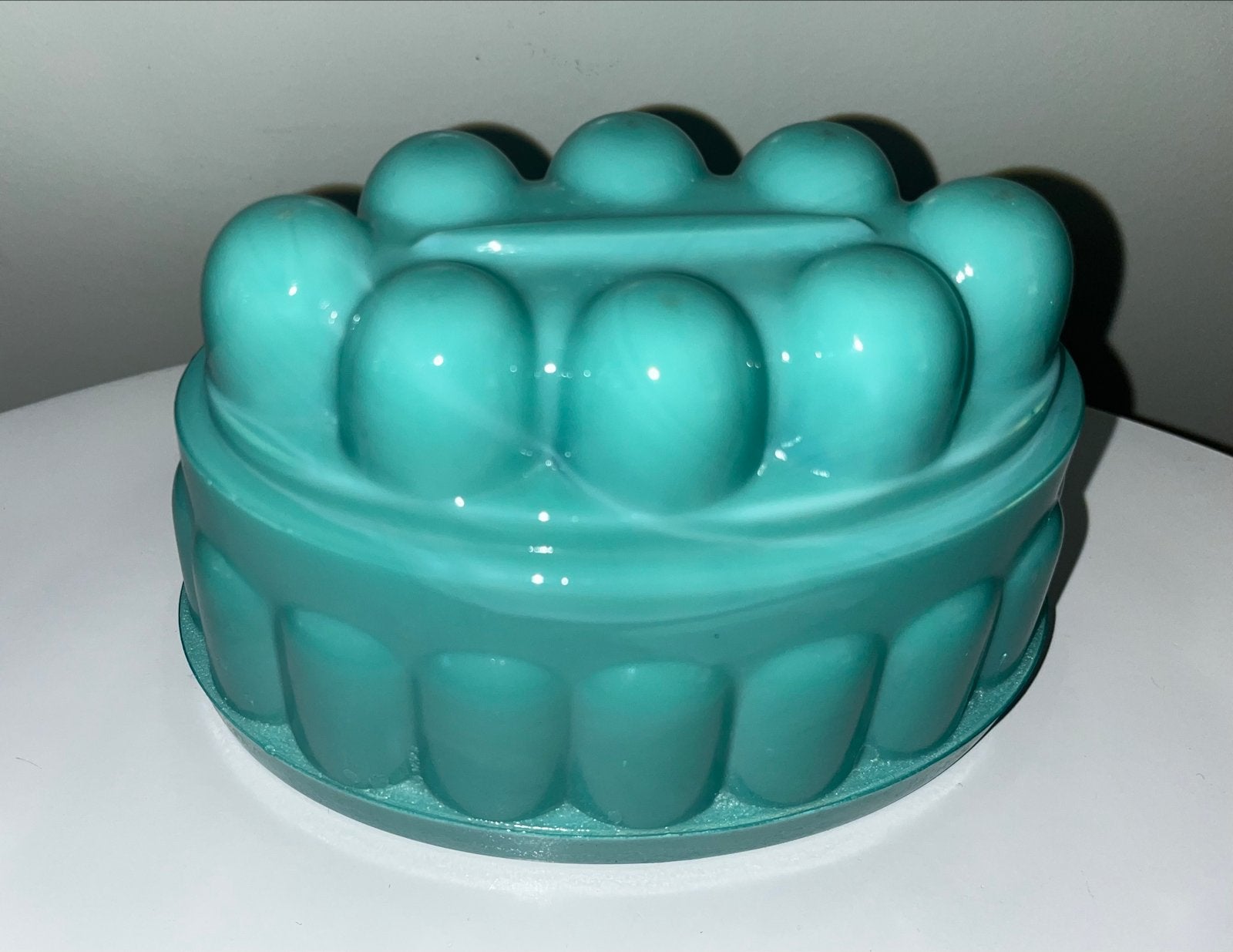 Vintage Copier Leerdam / Puddingvorm - Turquoise, Ophalen of Verzenden, Overige merken, Glas, Overige typen