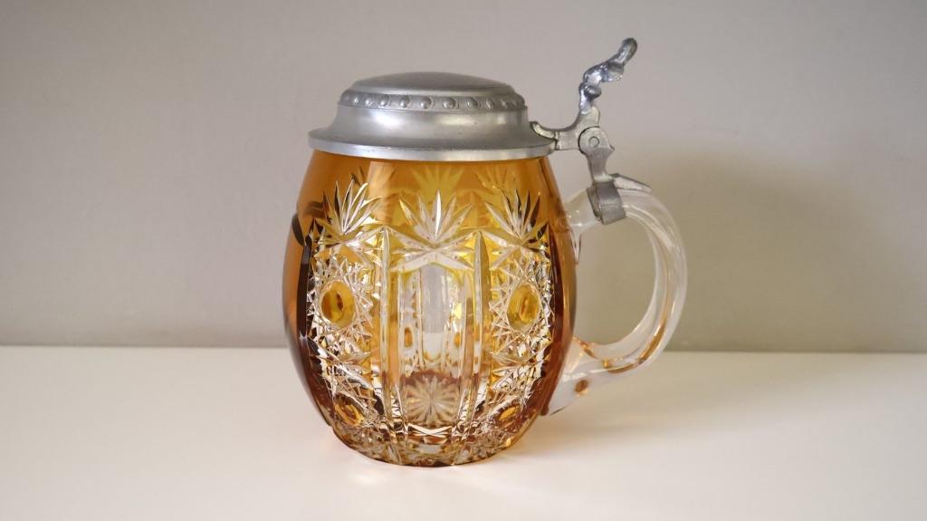 Boheemse kristallen bierpul, Ophalen of Verzenden