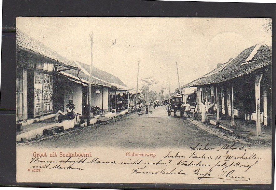 Ned Indië RARE CARD Soekaboemi Plaboeanweg, Ophalen, Voor 1920, Frankrijk