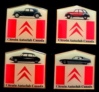 Citroën Canada pins- serie van 4 stuks, Verzamelen, Speldjes, Pins en Buttons, Verzenden, Nieuw, Transport, Speldje of Pin