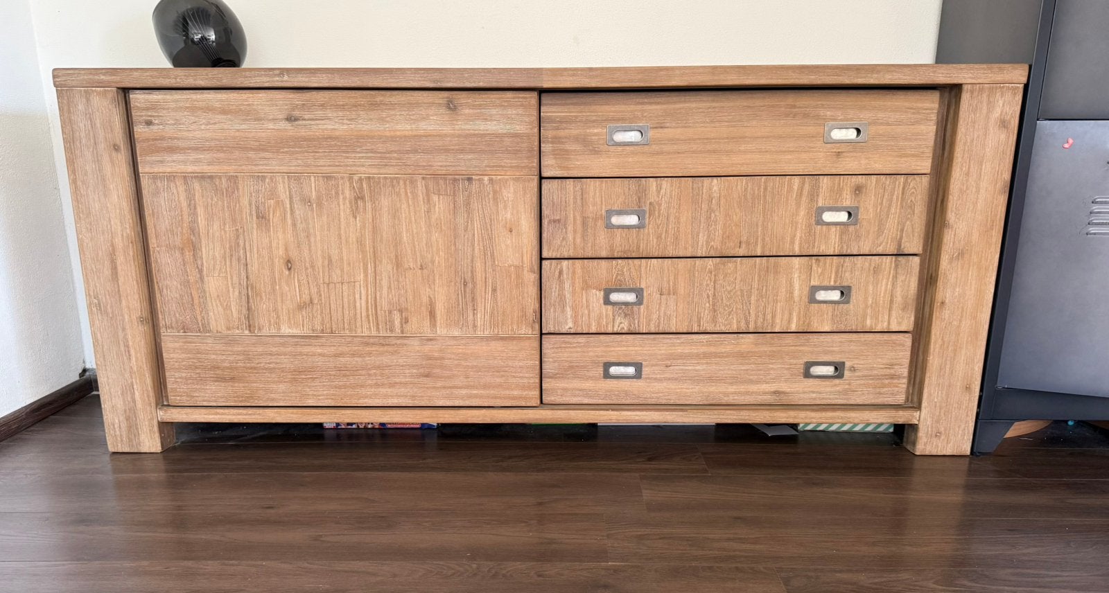 Henders & hazel malden dressoir kast massief acaciahout, Ophalen, Met deur(en), 150 tot 200 cm, Zo goed als nieuw