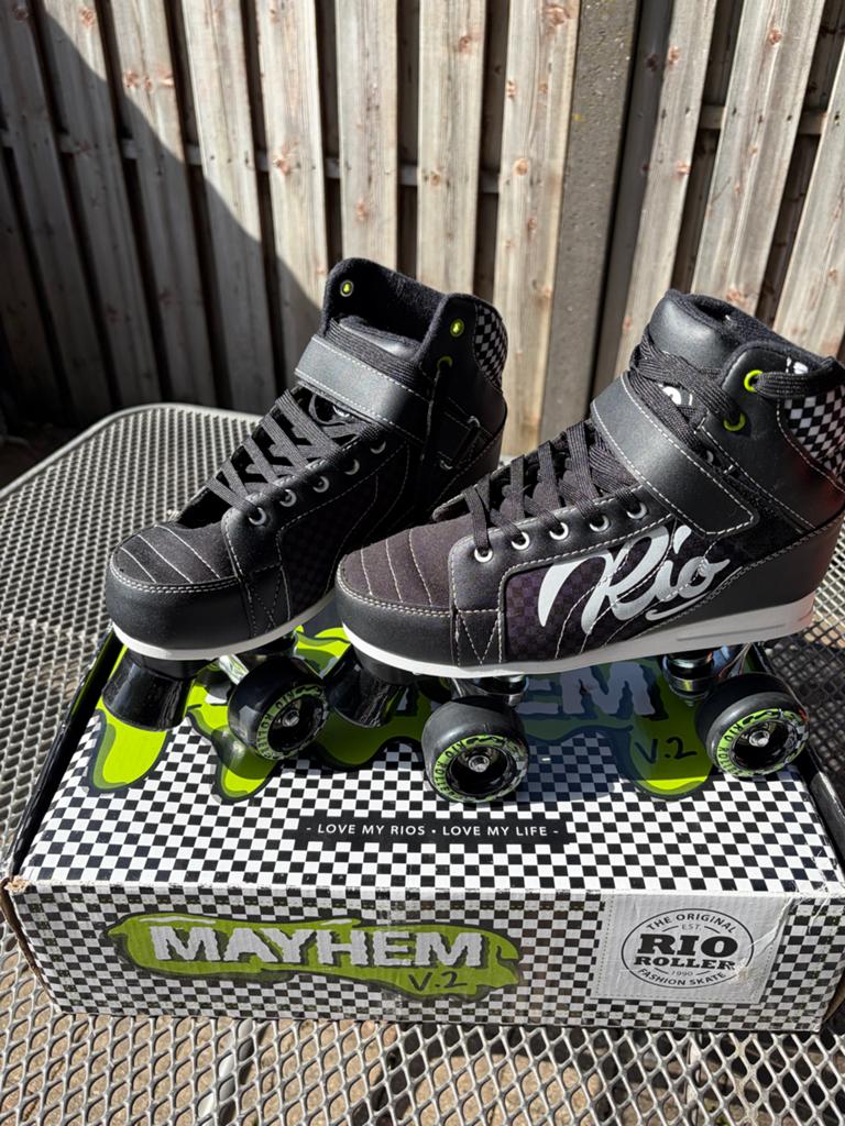 Rio Roller Mayhem V2 rolschaatsen - Zwart/Groen, Ophalen of Verzenden, Zo goed als nieuw, Dames