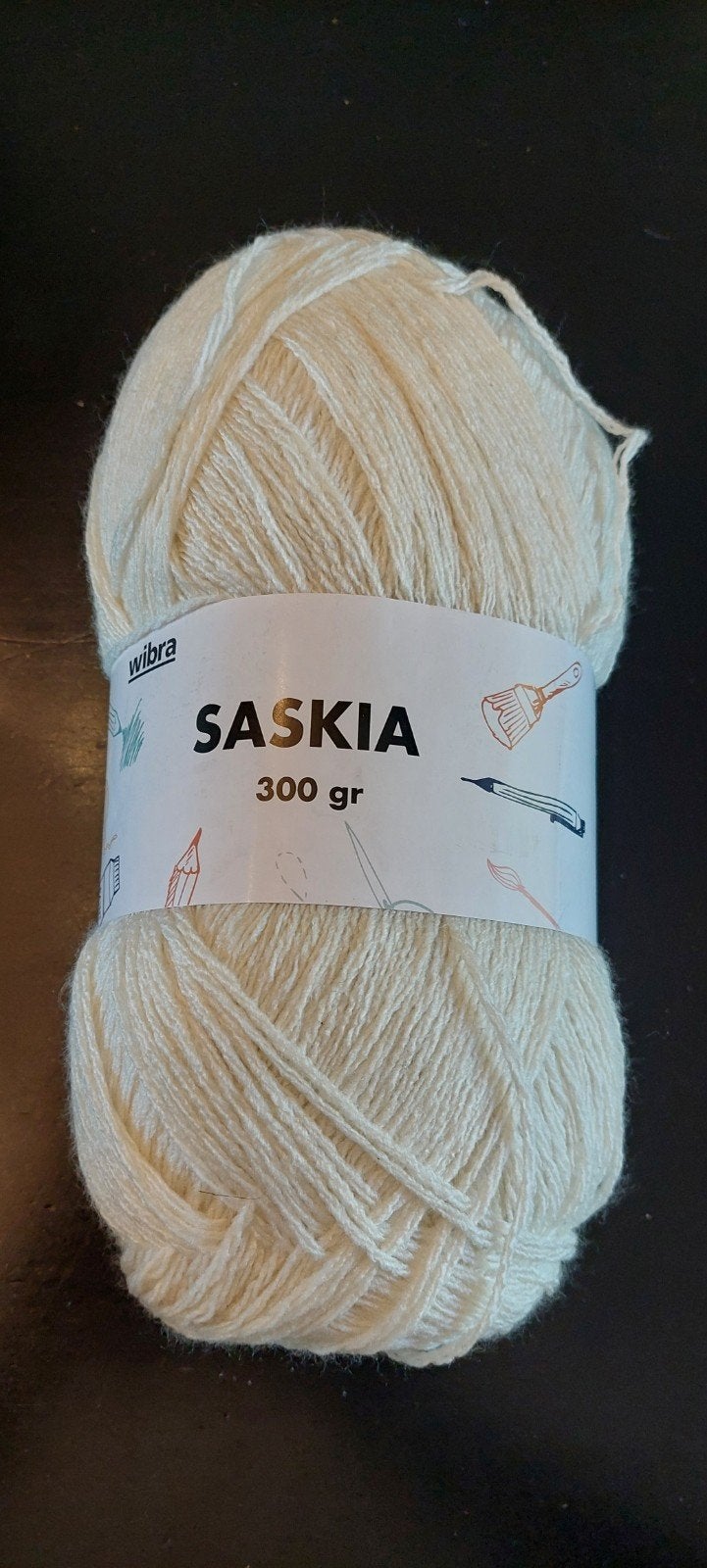 Saskia Acryl Garen - crème (300 gr), Hobby en Vrije tijd, Ophalen of Verzenden, Nieuw, Breien of Haken, Wol of Garen