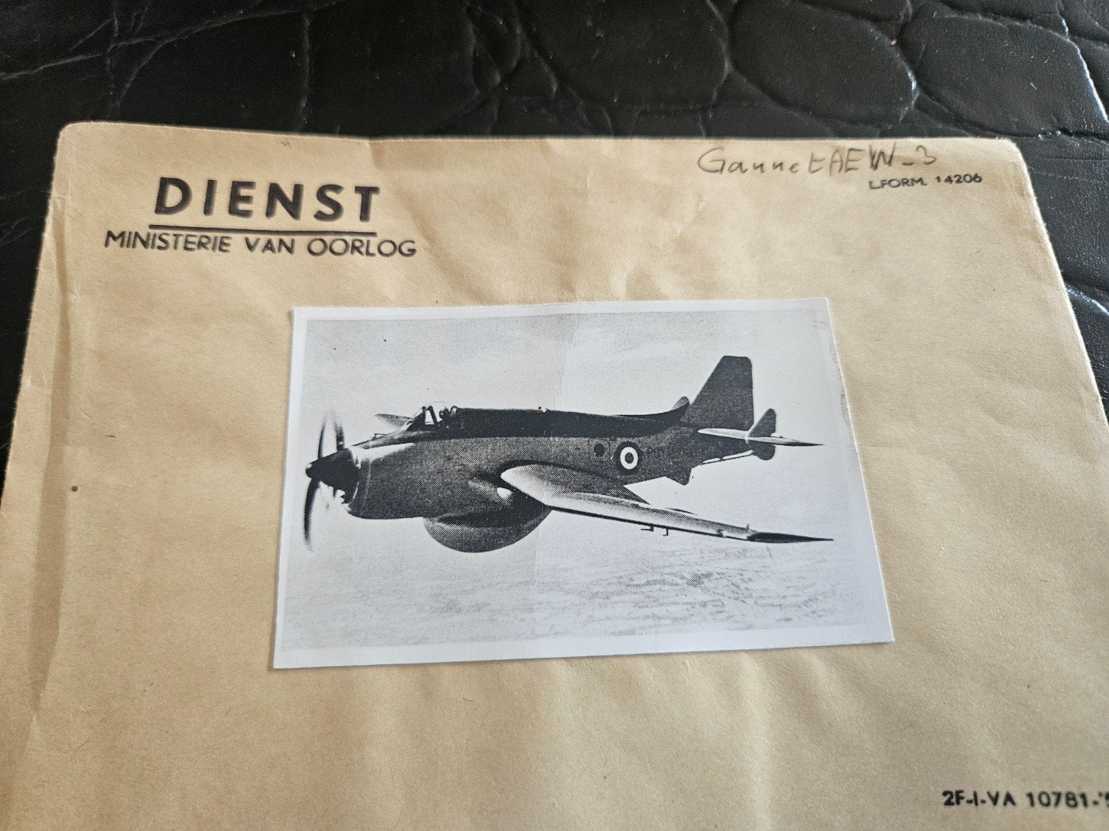 Vintage foto: Gannet AEW-3 vliegtuig, Ministerie van Oorlog, Gebruikt, Foto, Ophalen of Verzenden, Voor 1940