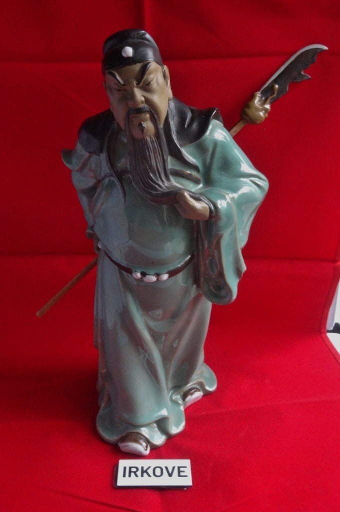 SAMOERAI KRIJGER * GROOT SHIWAN BEELD * China *, Geglazuurd, Ophalen of Verzenden, 20 - 50 cm, Steen of Keramiek