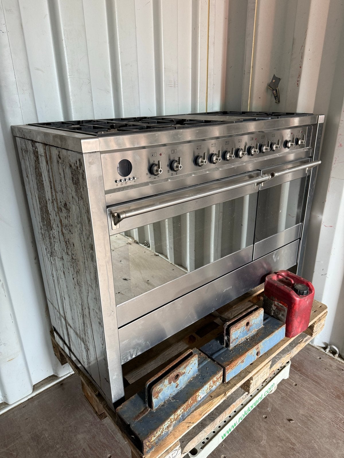 Smeg 120 cm Gasfornuis met Dubbele Oven - RVS, Witgoed en Apparatuur, Fornuizen, Ophalen, Gebruikt, 60 cm of meer, Grill
