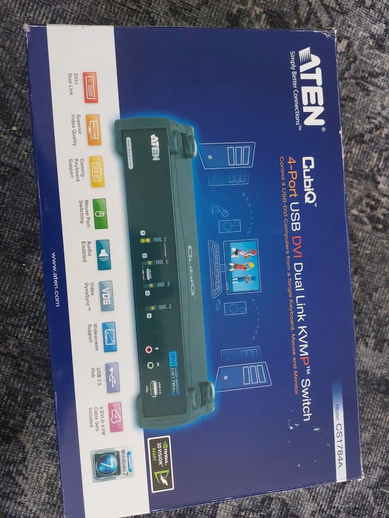 ATEN CubiQ 4-Poorts USB DVI Dual Link KVMP Switch, Ophalen of Verzenden