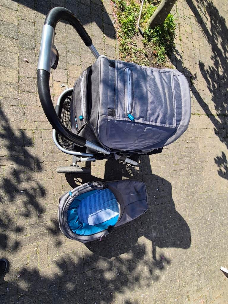 Mutsy Combiwagen met Reiswieg - Grijs/Blauw, Gebruikt, Ophalen of Verzenden, Combiwagen, Mutsy