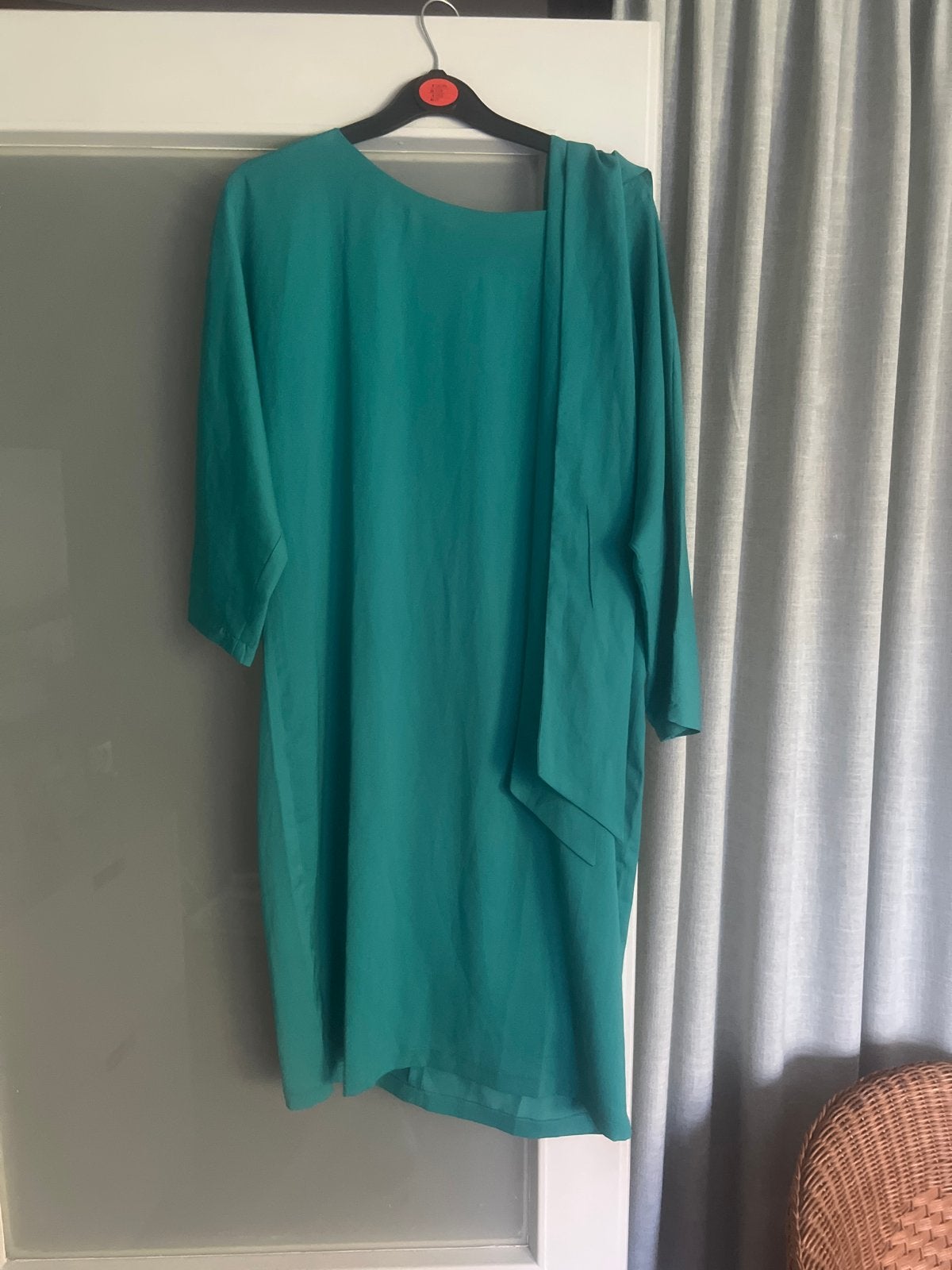 LaDress Jurk Zeegroen Maat M met ceintuur Knielengte, Kleding | Dames, Jurken, Ophalen of Verzenden, Maat 38/40 (M), Groen, Knielengte