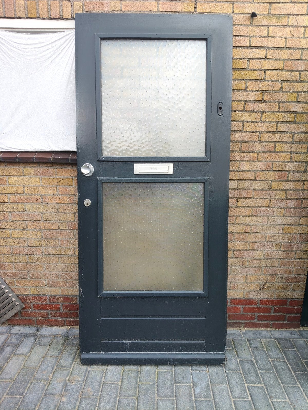 Robuuste buitendeur met glas en brievenbus, Gebruikt, 80 tot 100 cm, Ophalen of Verzenden, Buitendeur