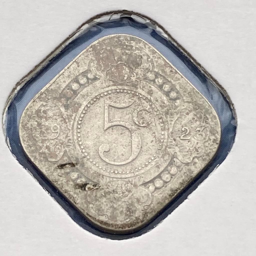 5 Cent / Vierkante Stuiver uit 1923 van Wilhelmina, Postzegels en Munten, Munten | Nederland, Verzenden, Koningin Wilhelmina, 5 cent