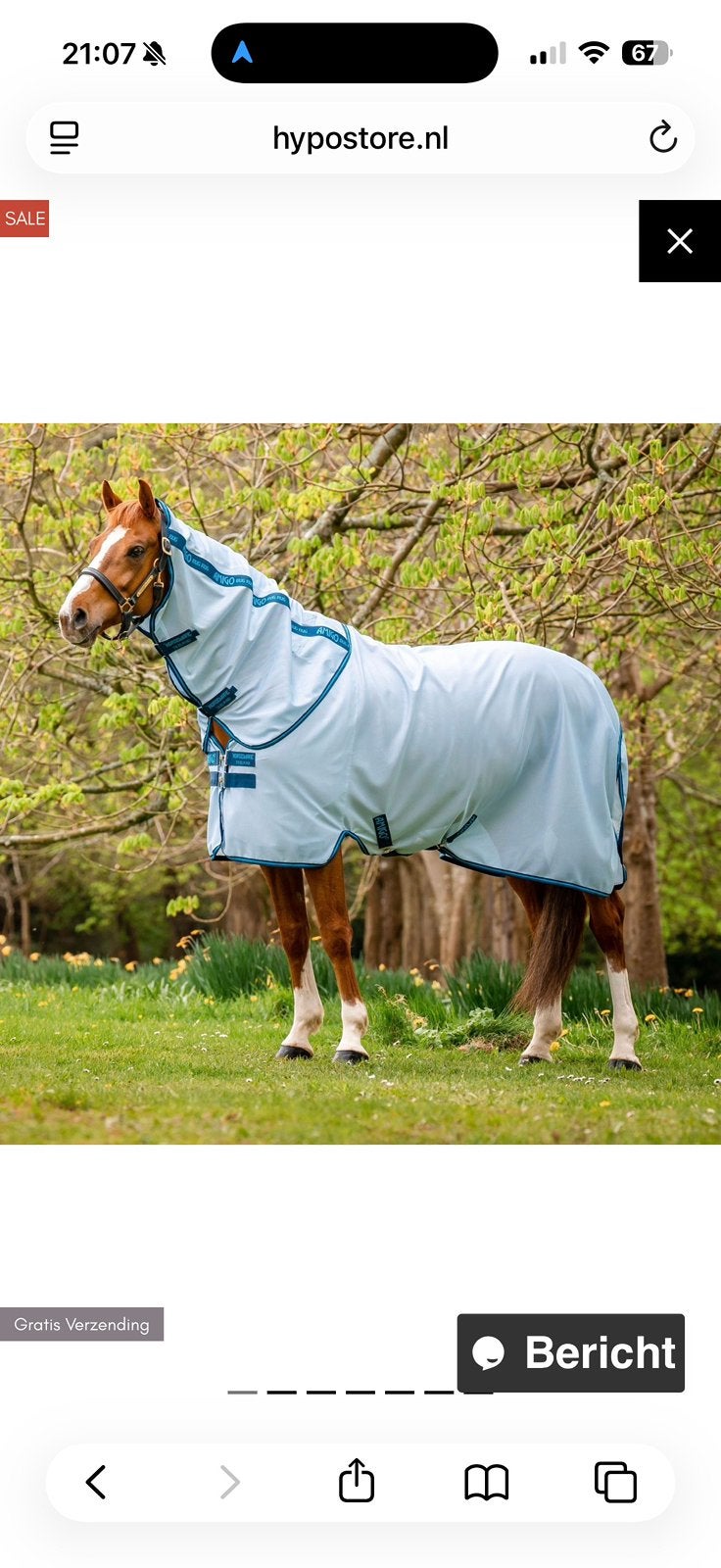 Horseware amigo bug rug maat 6.3, Ophalen of Verzenden, Zo goed als nieuw, Vliegendeken, Amigo