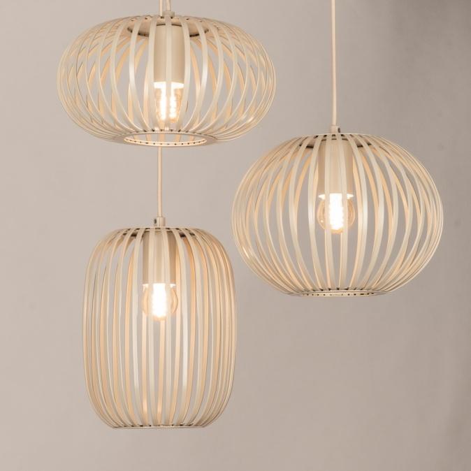 hanglamp beige zand eettafel tafel hal japandi lamp 45cm, Ophalen of Verzenden, Nieuw