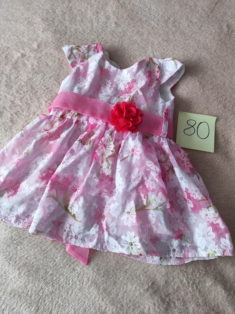 Schattig Roze Bloemenjurkje Maat 80, Kinderen en Baby's, Babykleding | Overige, Ophalen, Zo goed als nieuw, Onbekend, Meisje