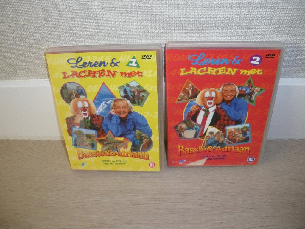 2 mooie dvd s van bassie & adriaan leren & lachen deel 1 & 2, Alle leeftijden, Ophalen of Verzenden, Zo goed als nieuw