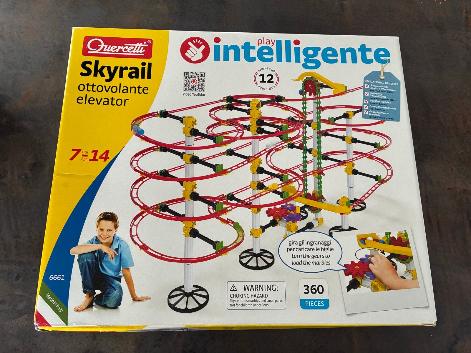 Quercetti Skyrail knikkerbaan - 12 meter rails, Ophalen of Verzenden, Gebruikt, Overige merken
