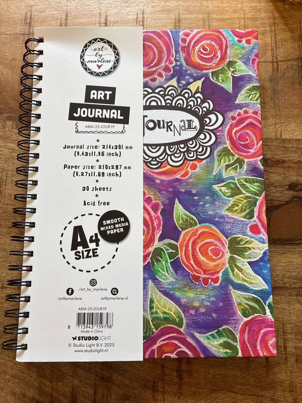 Art Journal A4 - Art by Marlene - Smooth Mixed Media, Hobby en Vrije tijd, Ophalen of Verzenden, Nieuw, Papier, Schets- of Tekenboek