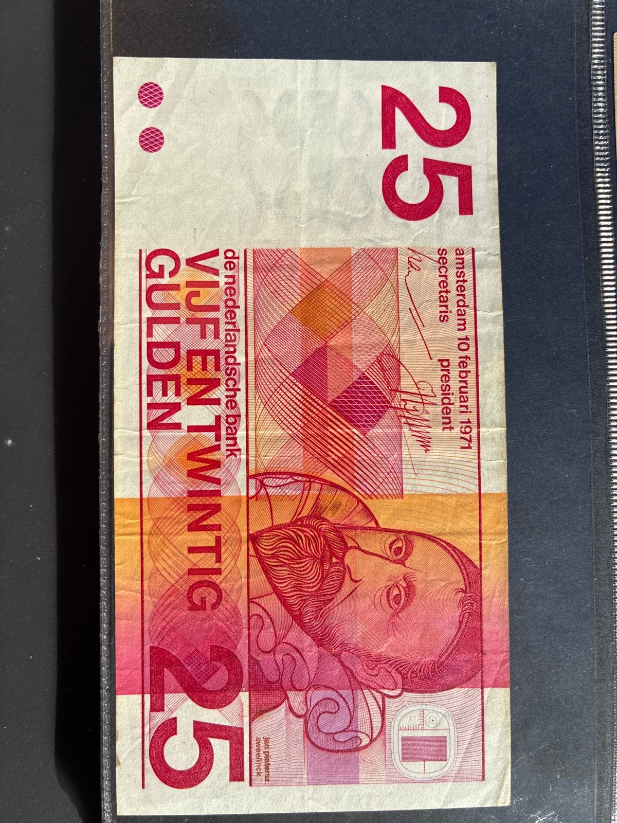 25 Gulden biljet 1971 - Jan Pieterszoon Sweelinck, Postzegels en Munten, Ophalen of Verzenden, 25 gulden, Los biljet