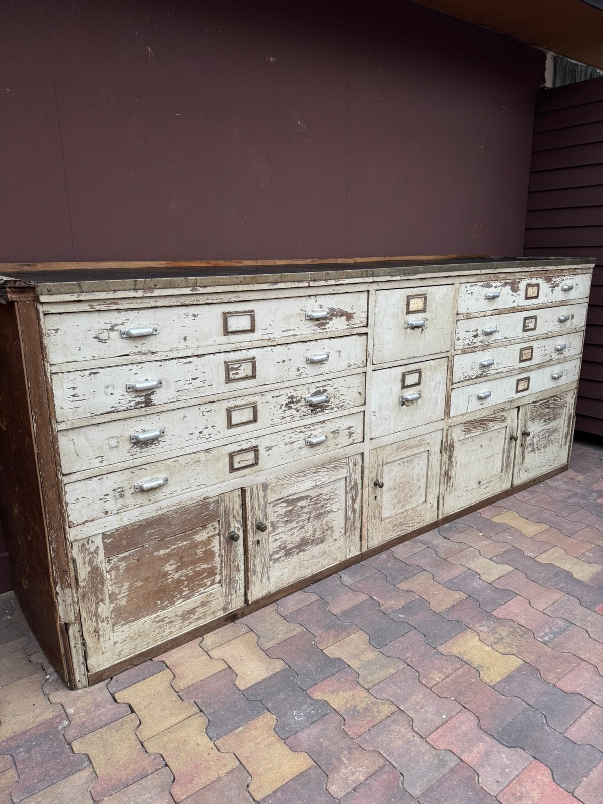 Dressoir,koffie/thee kast, ladekast, patina, oud-wit, 266b,, Gebruikt, Nvt, Nvt, Ophalen