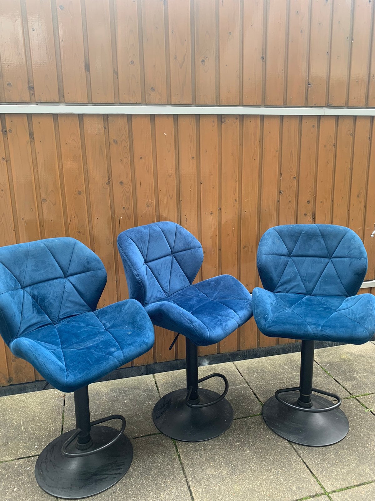 Mooie barkrukken blauw., Ophalen of Verzenden, Zo goed als nieuw, 60 tot 90 cm