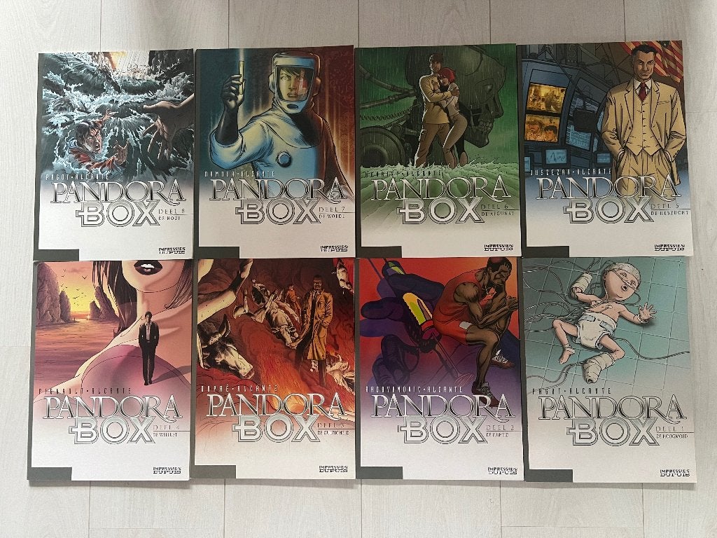Pandora box strip serie 1 t/m 8 compleet als nieuw., Boeken, Complete serie of reeks, Ophalen of Verzenden, Zo goed als nieuw