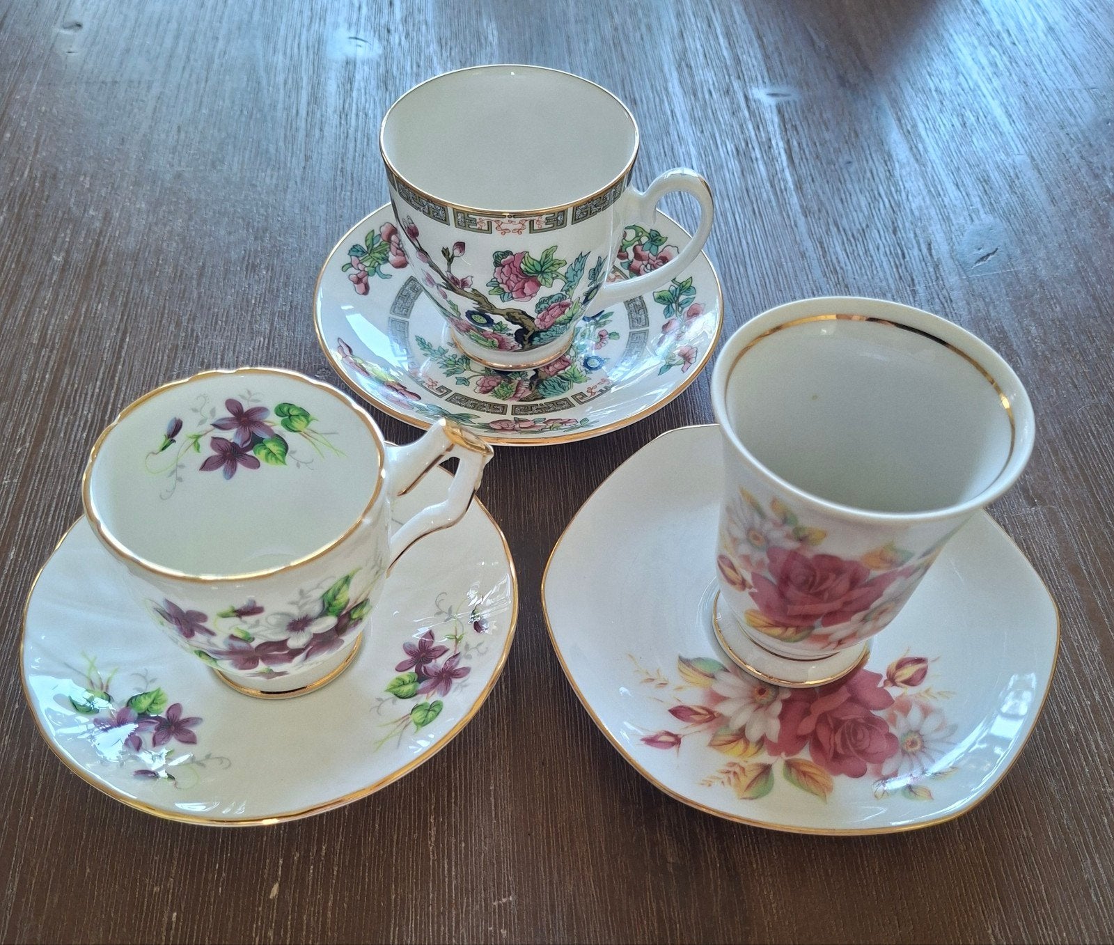 Set van 3 Vintage Kop en Schotels - Diverse Merken, Ophalen