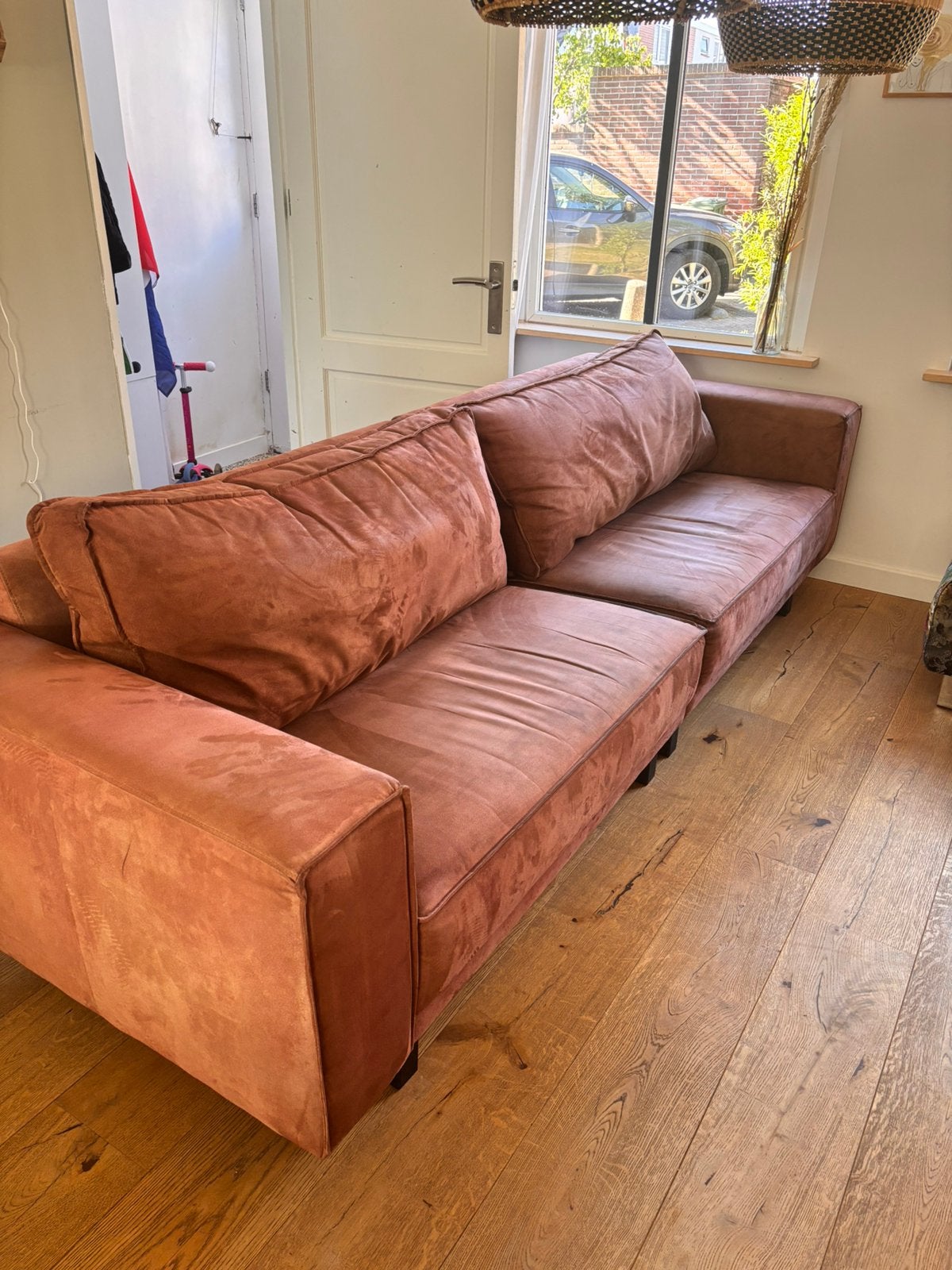 Comfortabele bank, 2.70m breed, 6 jaar oud, gereinigd, Huis en Inrichting, Banken | Bankstellen, Ophalen, 250 tot 300 cm, Gebruikt